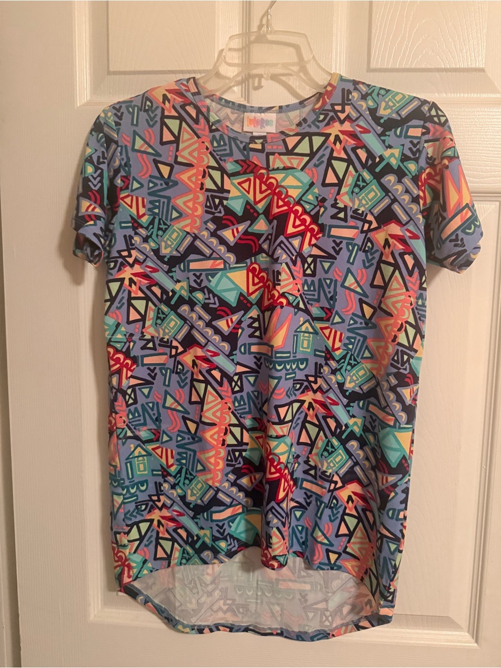 LuLaRoe Pastel Geometric Print Short Sleeve Top